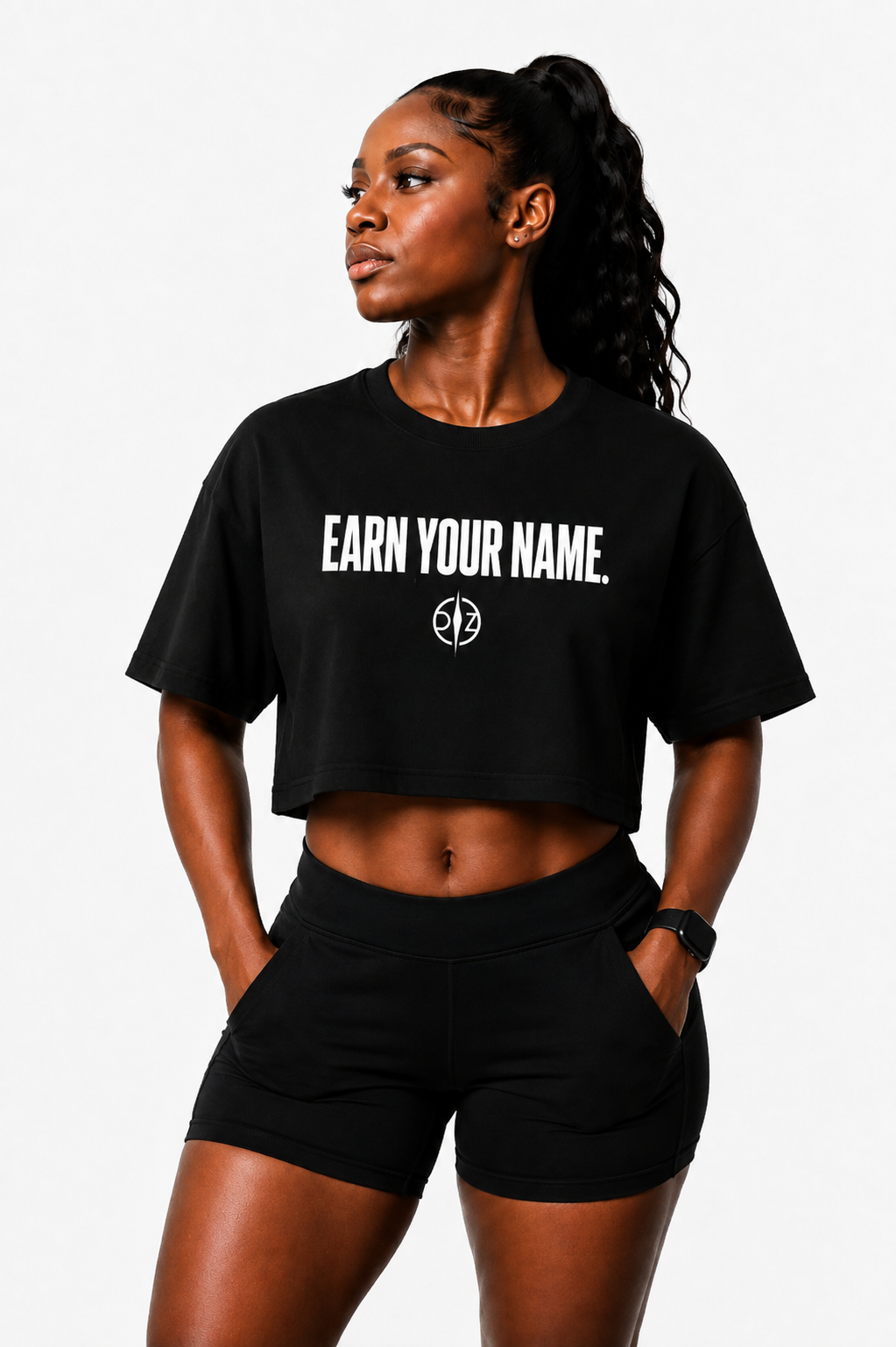 DFZ Signature Black Crop Tee