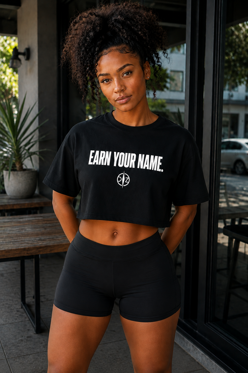 DFZ Signature Black Crop Tee