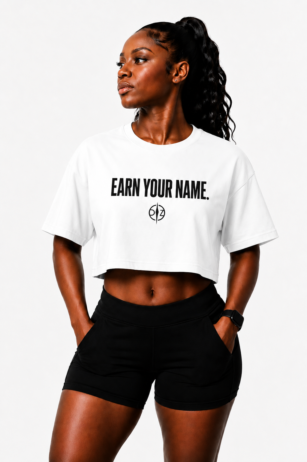 DFZ Signature White Crop Tee