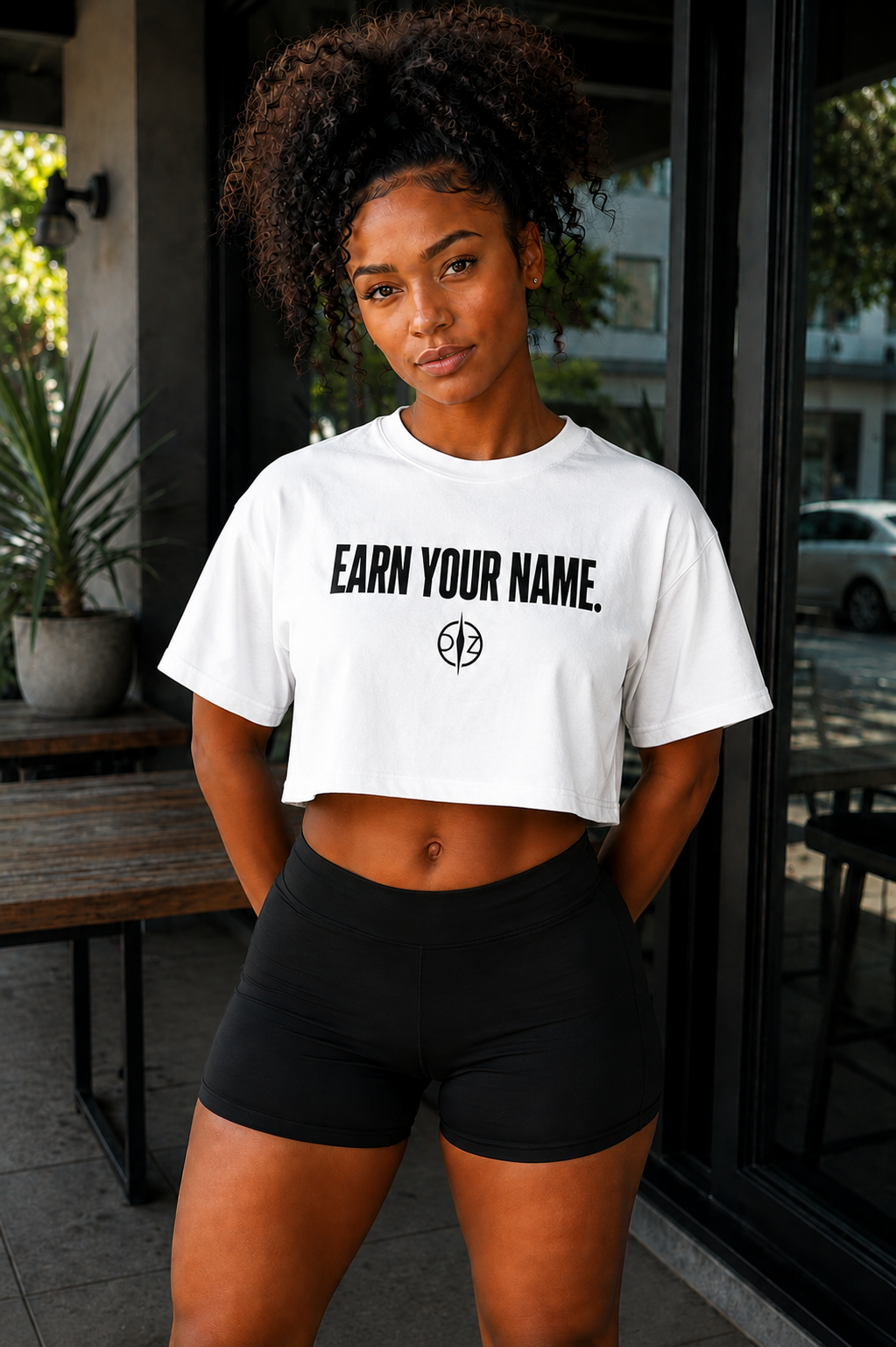 DFZ Signature White Crop Tee