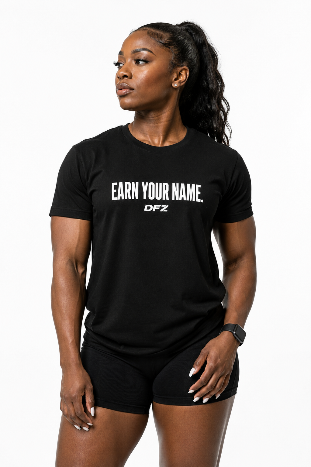DFZ EARN YOUR NAME UNISEX TEE — BLACK