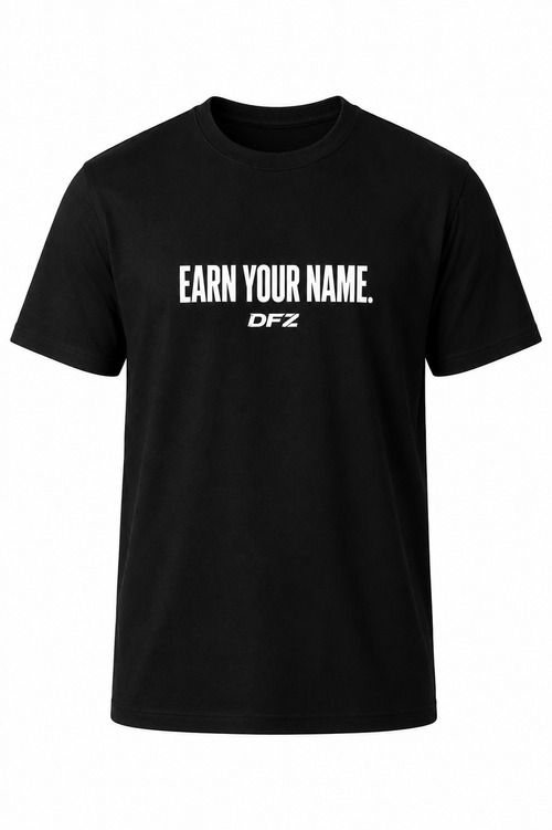 DFZ EARN YOUR NAME UNISEX TEE — BLACK