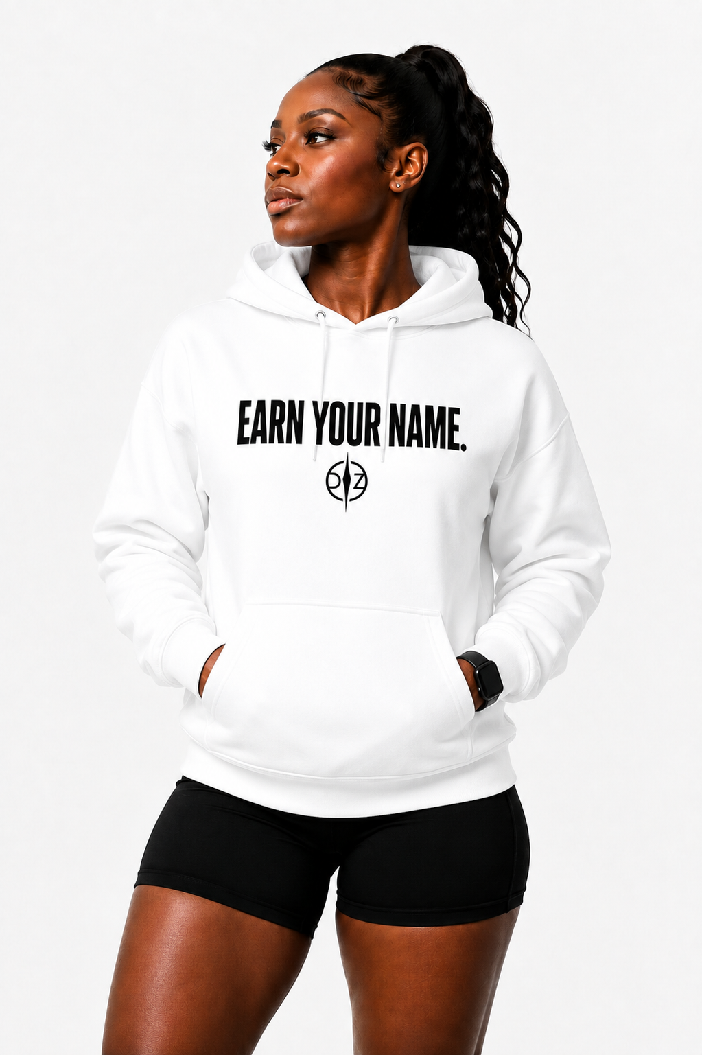 DFZ Signature White Hoodie Earn Your Name™
