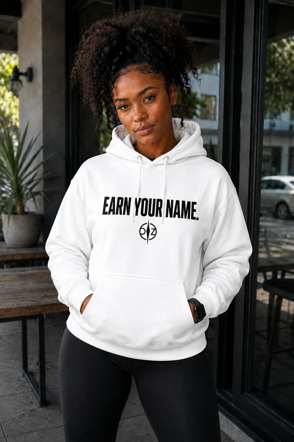 DFZ Signature White Hoodie Earn Your Name™
