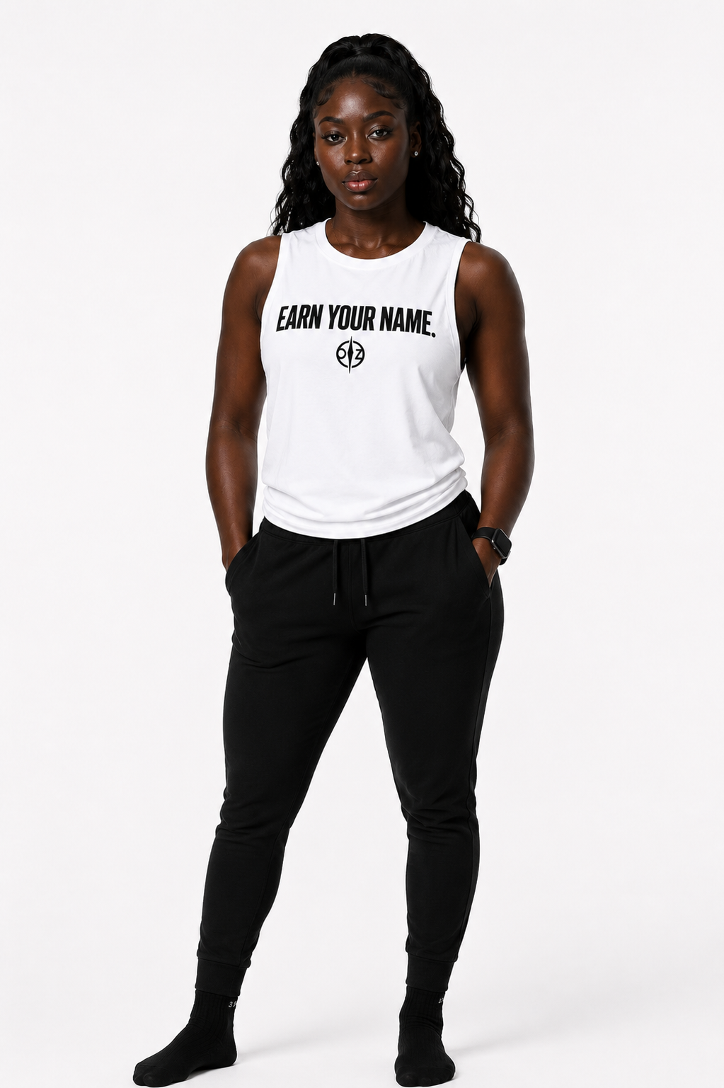 DFZ Women Signature Muscle Tank White