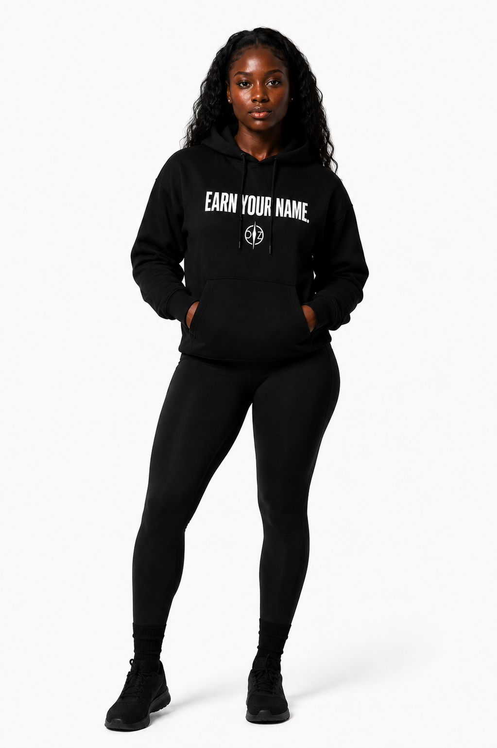 DFZ Women Signature Black Hoodie Earn Your Name™