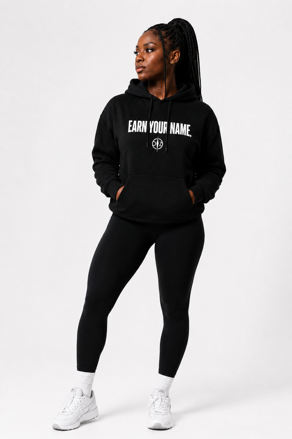 DFZ Women Signature Black Hoodie Earn Your Name™