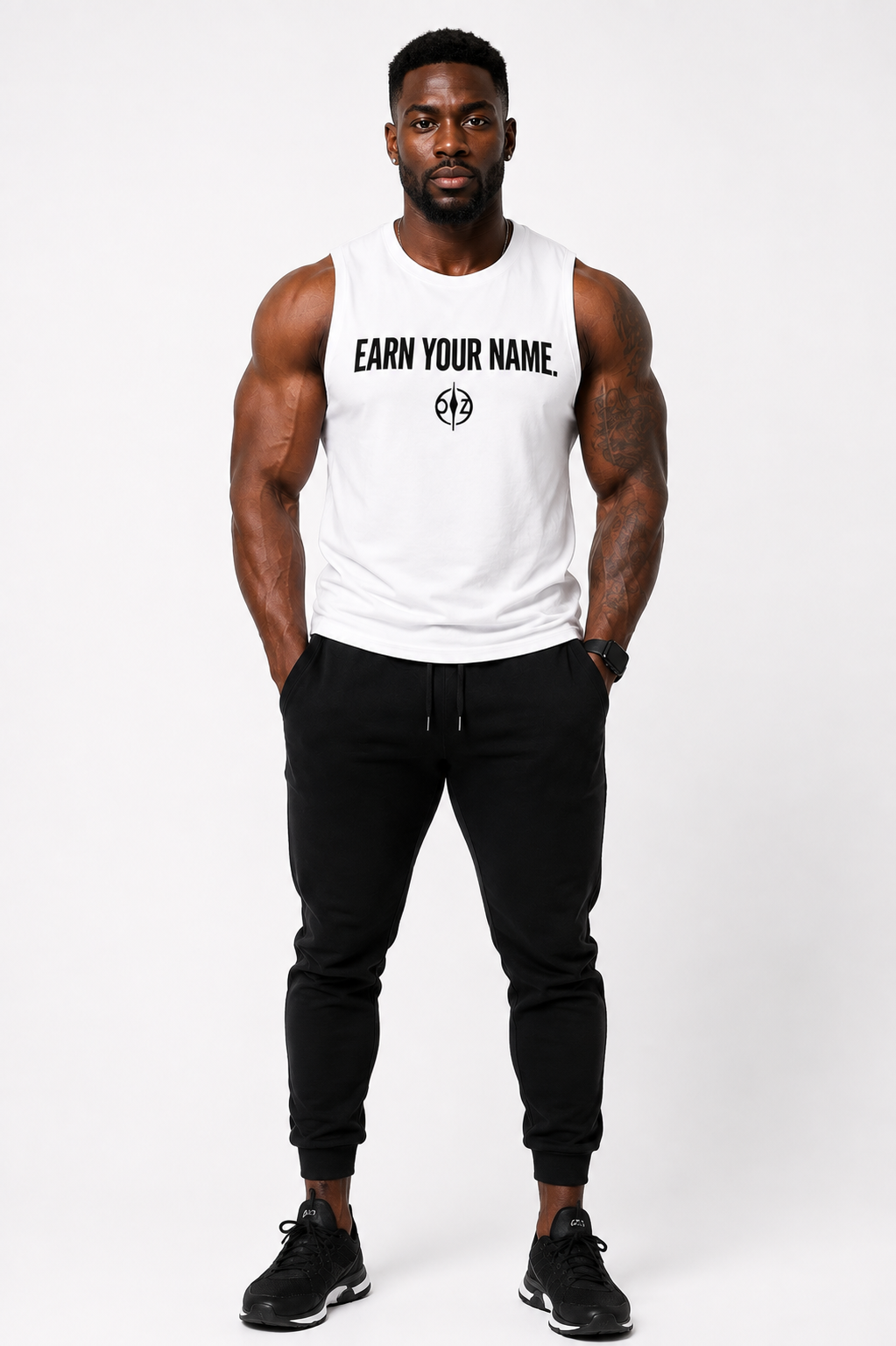 DFZ Men Signature Muscle Tank White